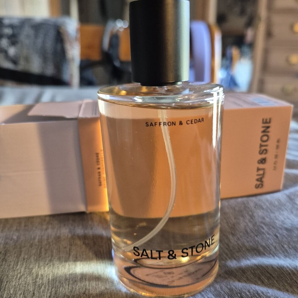 *NEW* SALT & STONE ~ SAFFRON & CEDAR ~ 3.4 FL OZ, 100 ML RETAIL$45